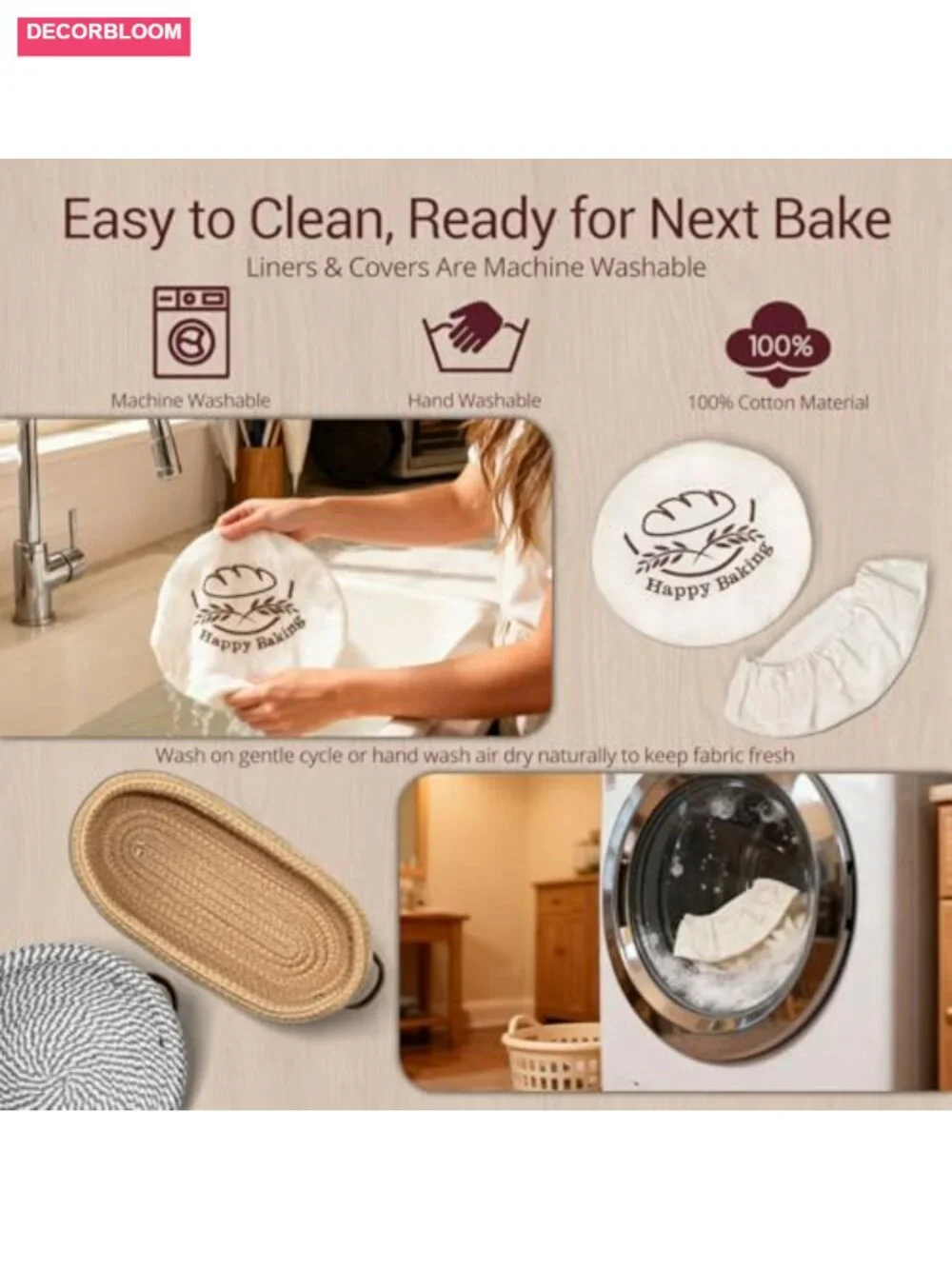 Banneton Bread Proofing Basket Set - 9